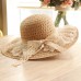 Summer New Fashion Sombreros Lace Wide Brim Beachside Floppy Female Straw Hat 192125313636 eb-61218989